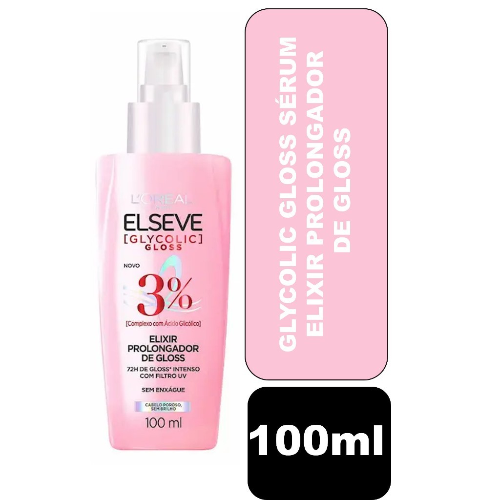 Sérum Elixir Prolongador Elseve Super Gloss 100ml Glycolic Gloss