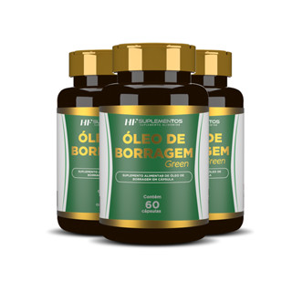 3x Oleo De Borragem Green 60 caps Hf Suplements em Oferta na Shopee