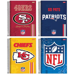 Caderno Universitário 10 Matérias 160FL NFL - 4 Unidades Sortidas