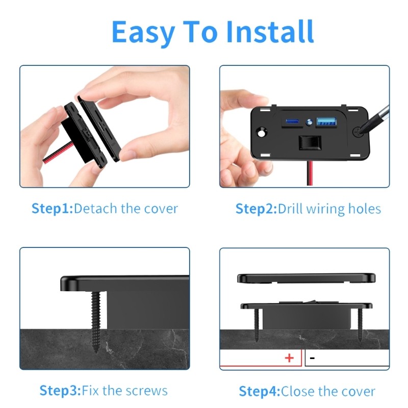 KOK QC3 0 USB 18W Adaptador De Tomada De Carregamento De Carro PD20W Type C Carregador De Velocidade Para Veículos E Bar