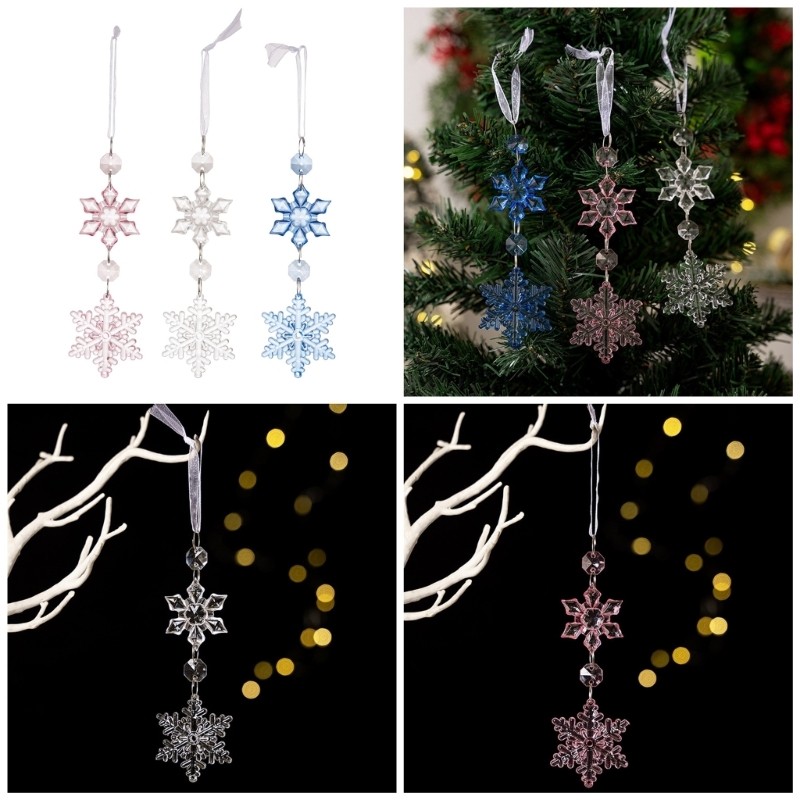 Alilin Pacote De 4 Flocos De Neve Criativos , Árvore De Natal , Janela De Parede , Destaque Para Pendurar