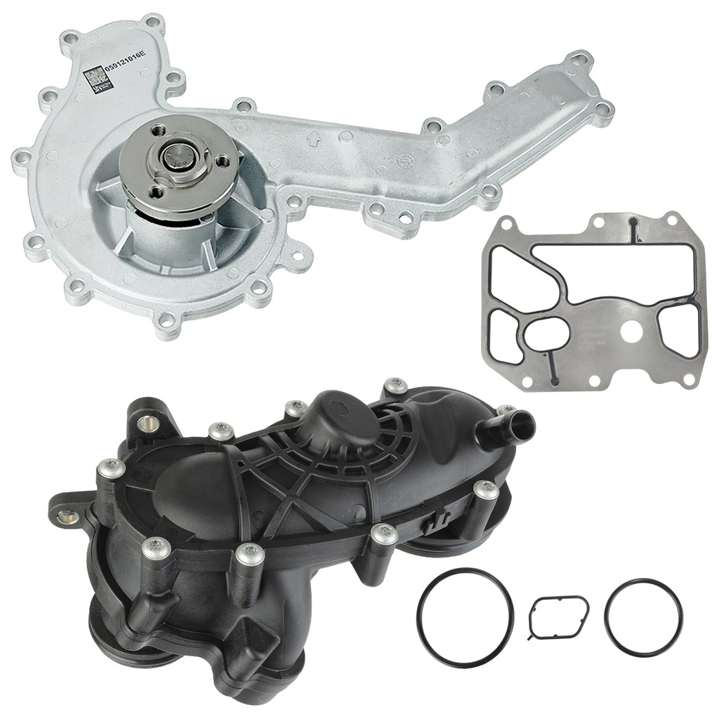 Kit Bomba D`agua + Válvula Termostática + Junta Trocador De Calor Amarok 3.0 V6