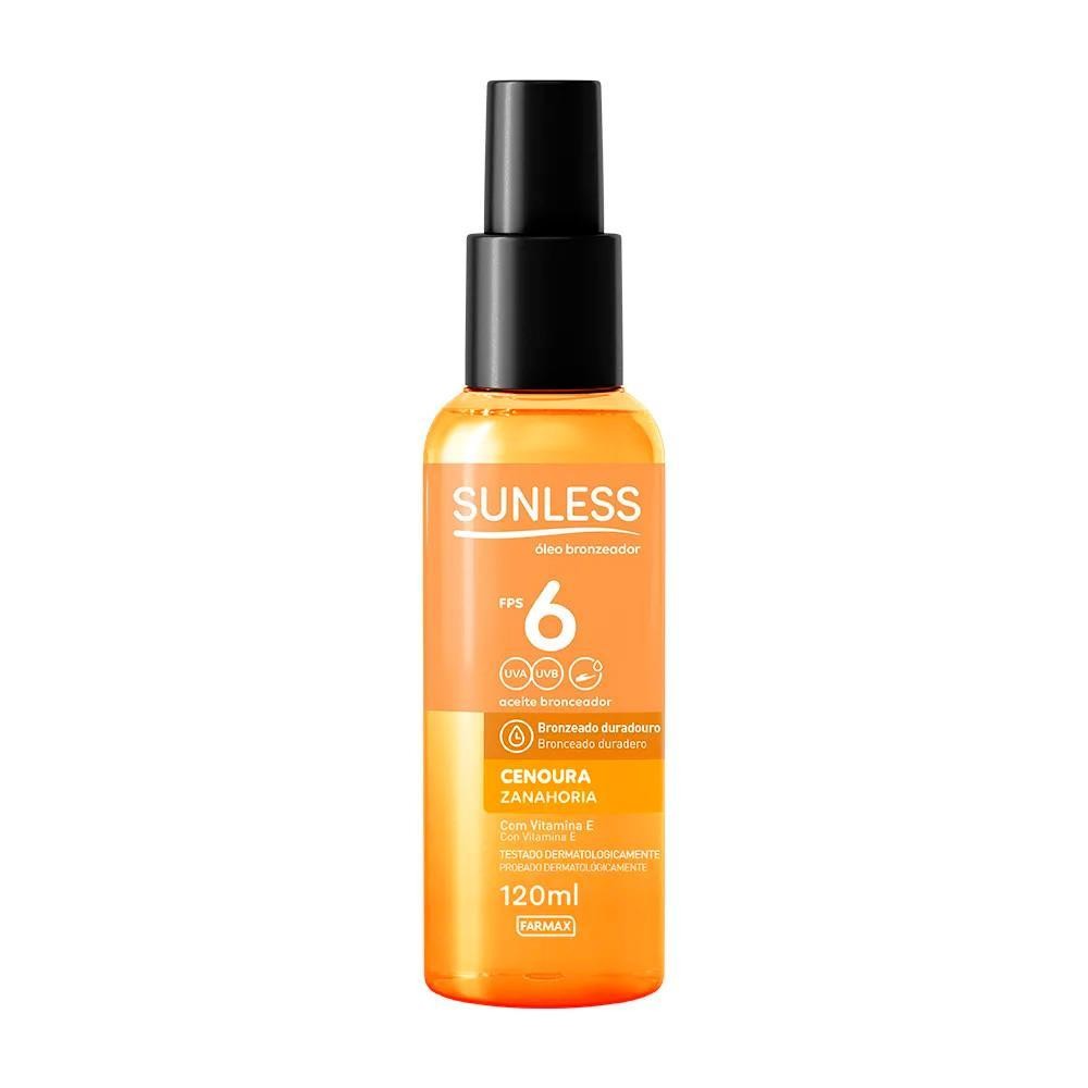 SUNLESS ÓLEO BRONZEADOR FPS6 CENOURA COM 120ML