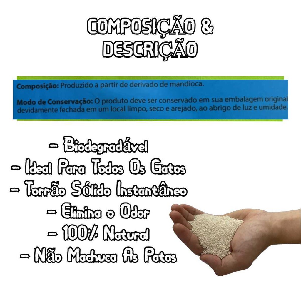 Detalhes do Areia De Mandioca Para Gatos Sensitive 2kg Kit 8Un