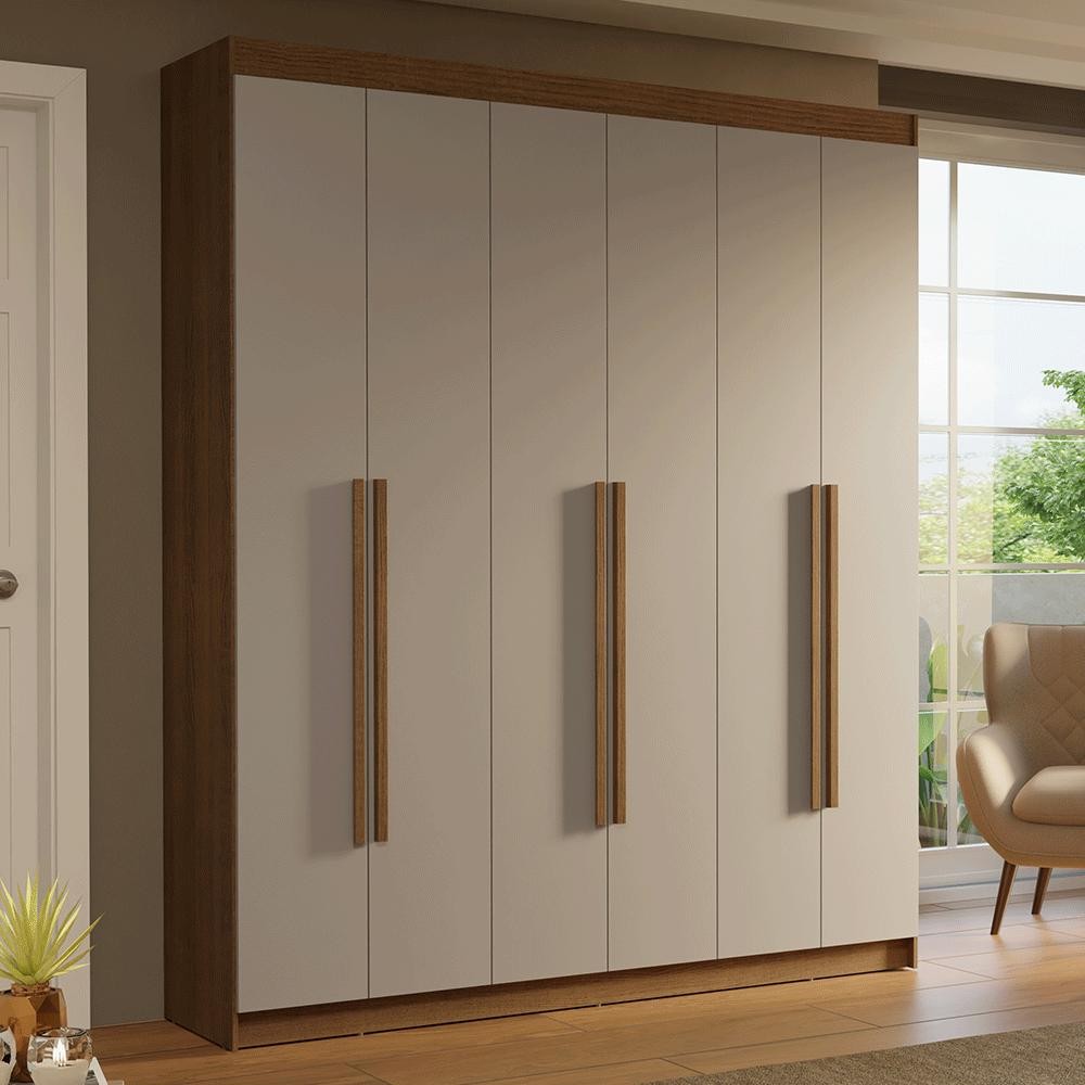 Guarda-Roupa Casal 6 Portas Batentes Saturno Madesa R em Oferta na Shopee