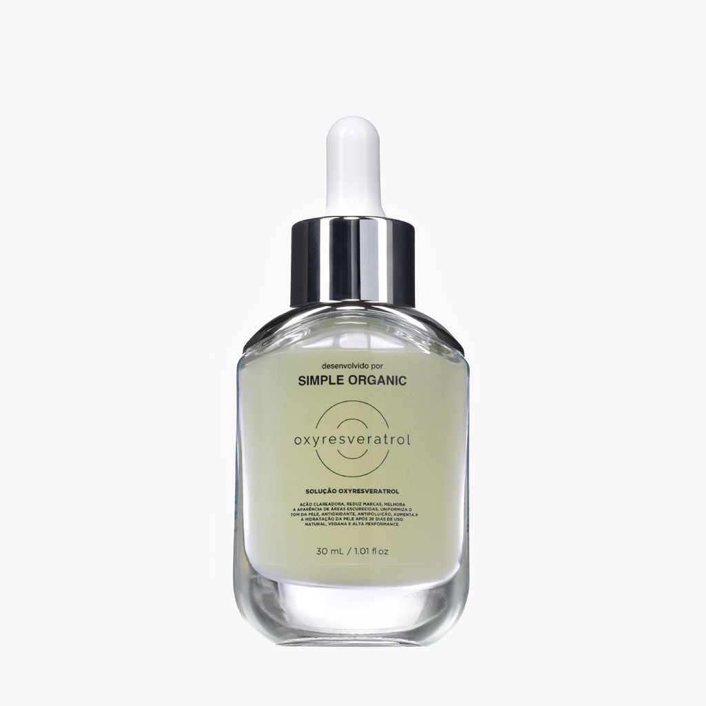 Sérum Oxyresveratrol Solução Antioxidante Clareia Manchas e Melasma Simple Organic em Oferta na Shopee