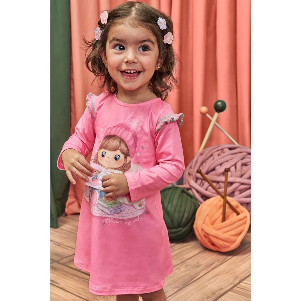 Vestido Bebê Menina em Malha Comfy -Kukiê