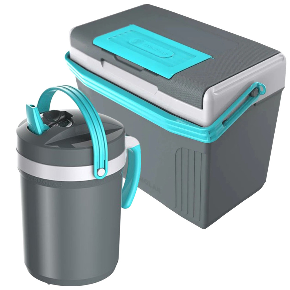 Caixa Cooler Térmico Pequeno 8 Litros Até 12 Latas + Jarra Térmica 2,5L Cinza Plus Termolar em Oferta na Shopee