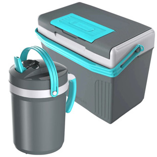 Caixa Cooler Térmico Pequeno 8 Litros Até 12 Latas + Jarra Térmica 2,5L Cinza Plus Termolar em Oferta na Shopee