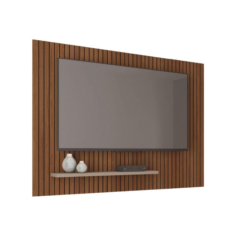 Painel Para Tv Até 75" 1,80m Ripado Com Prateleira França