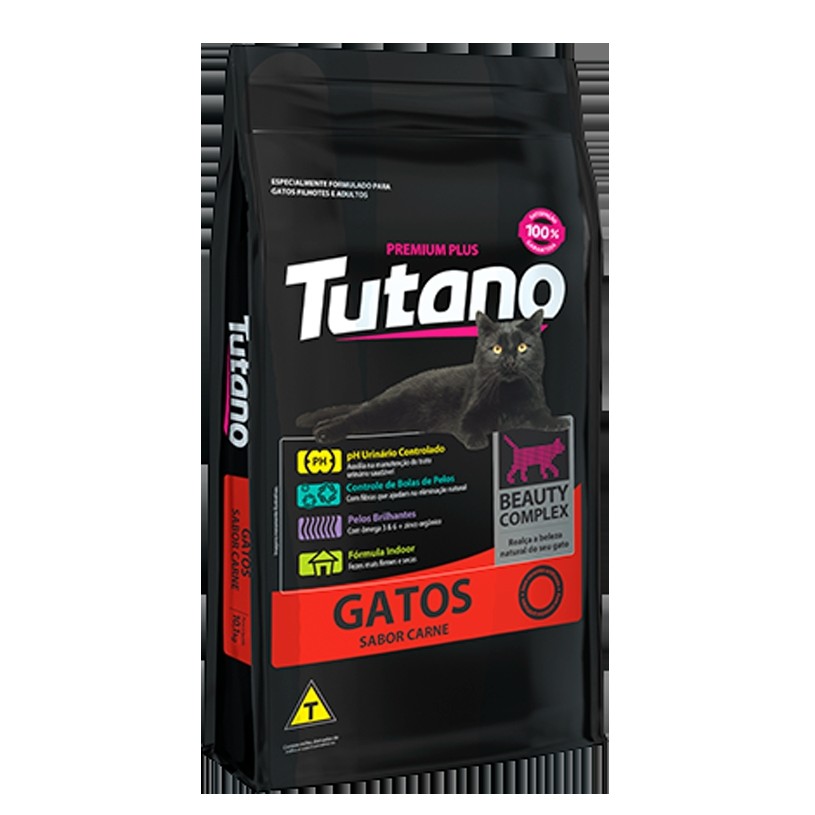 Ração 3kg TUTANO Para Gatos Adultos Sabor Carne