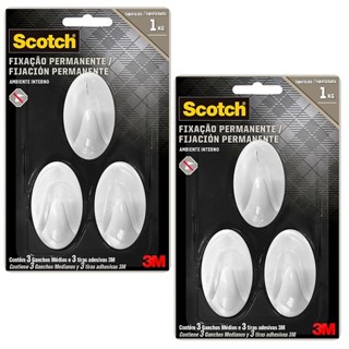 Kit com 6 Gancho 3M SCOTCH Medio Branco em Oferta na Shopee