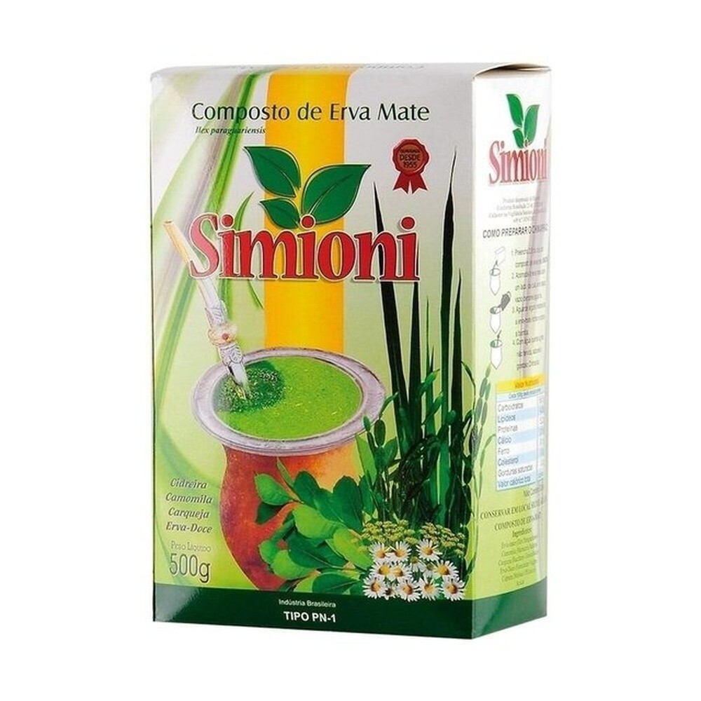Erva Mate Chimarrão SIMIONI COMPOSTA camomila cidreira 500g