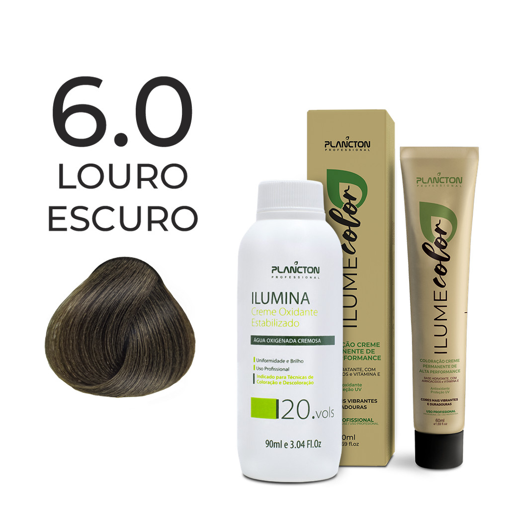 KIT ILUME COLOR PLANCTON - 6.0 LOURO ESCURO + OX ILUMINA 20V