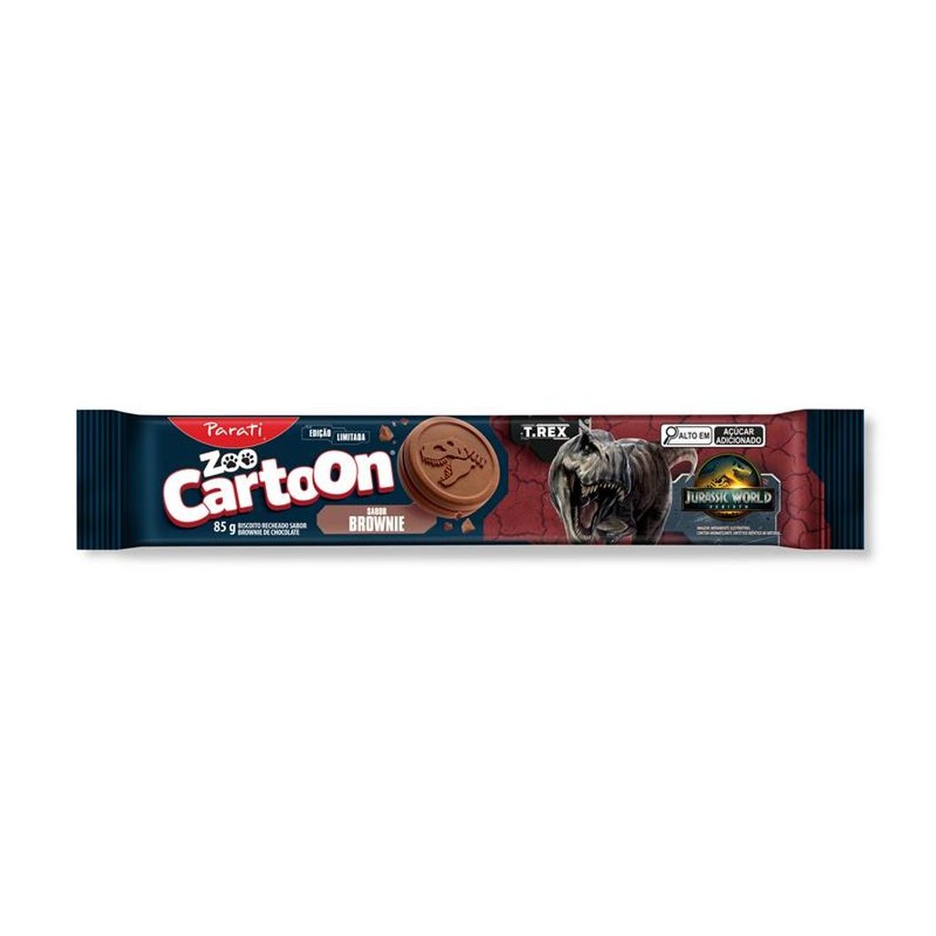 Biscoito Recheado Zoo Cartoon® Brownie Jurassic World™ Parati® 85g - Food & Beverages
