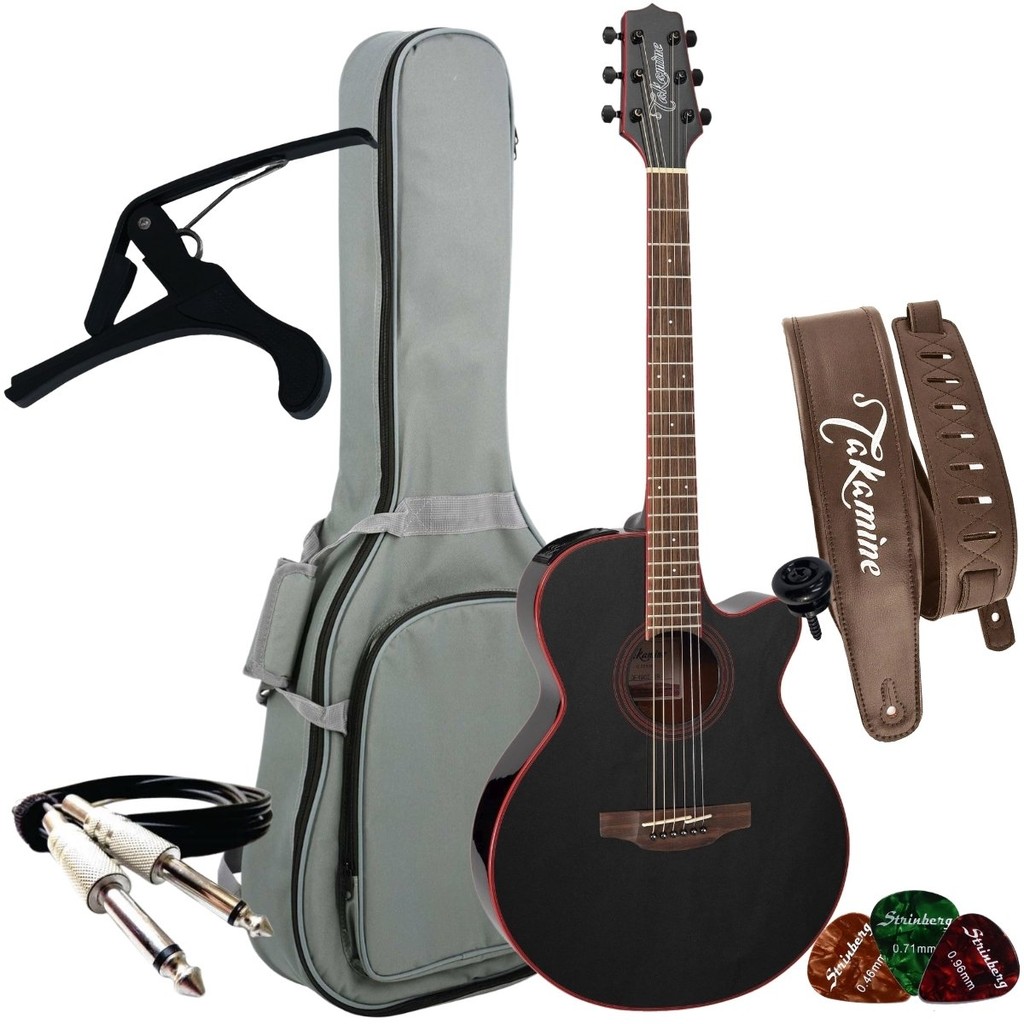 Kit Violao Takamine Elétrico Gf49ce G Series Aço + Capa Correia Capotraste Cabo em Oferta na Shopee