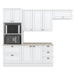 Cozinha Modulada Americana 4 Peças Branco Hp Com Tampo Calcare – Henn