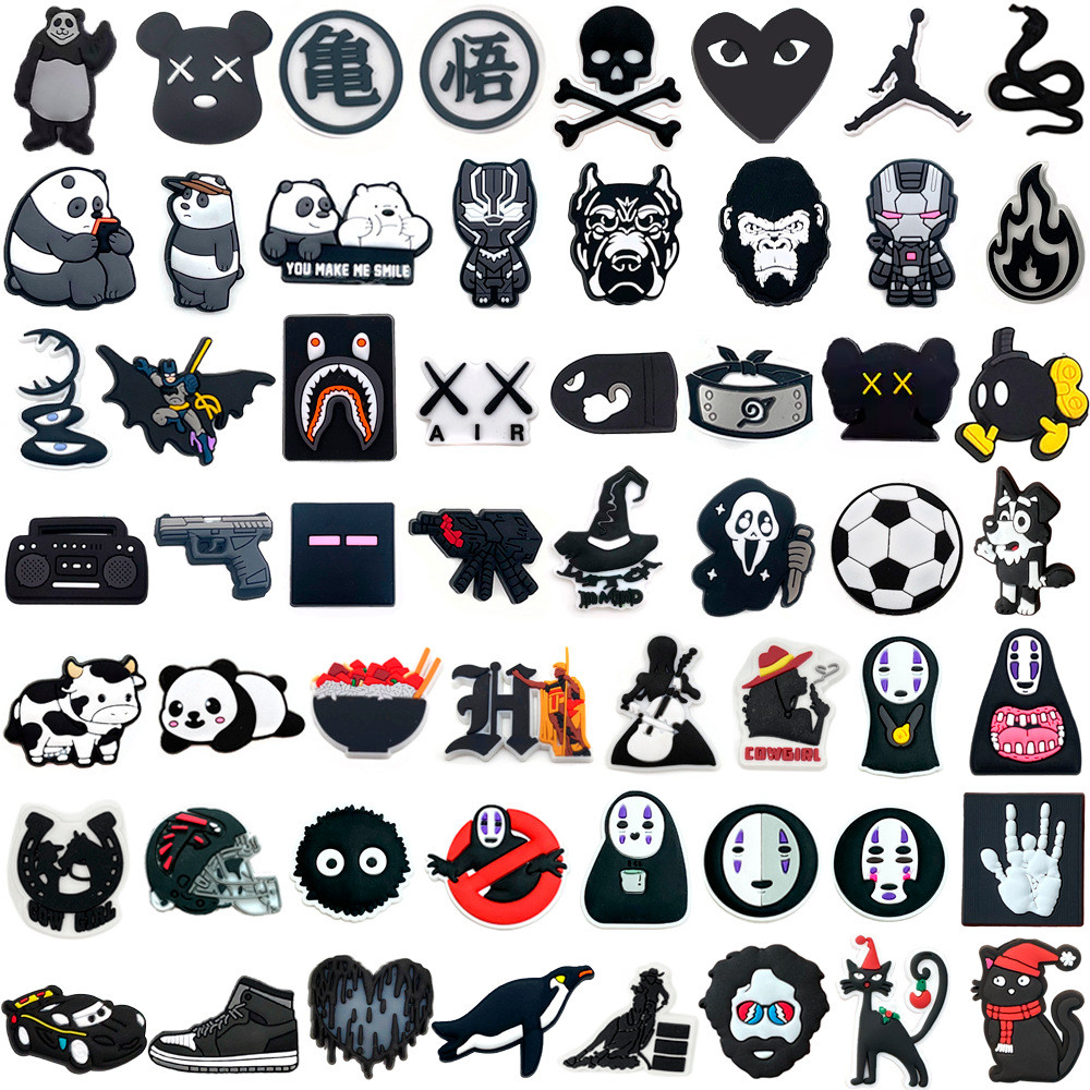Pingente de estilo escuro de Halloween, alfinetes de crocodilo, acessórios de charme para sapatos, botões de decoração D