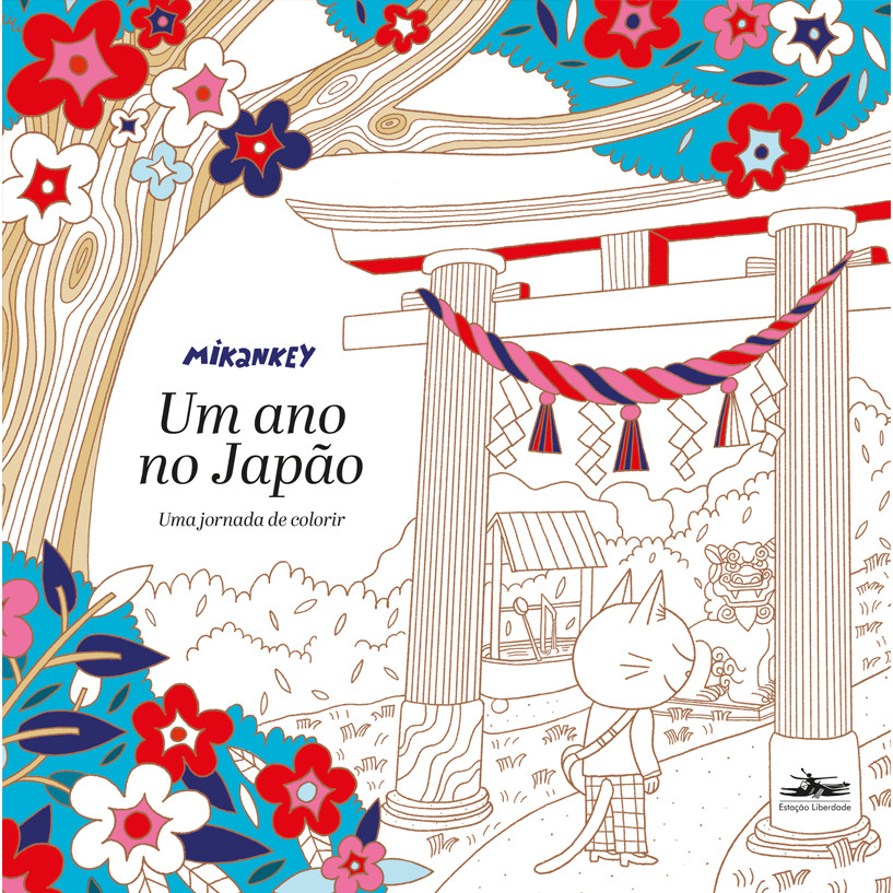 Capa do livro Livro de Colorir - Um ano no Japão - Novo - Editora Estação Liberdade -