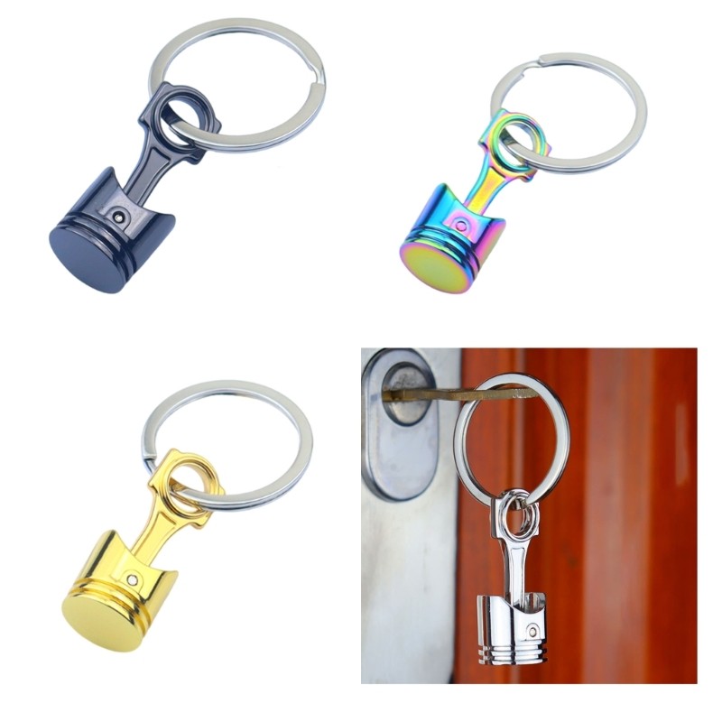 * Conjunto 6 Peças Chaveiro Pistão Carro, Joias Mecânicas Para Entusiastas Automotivos