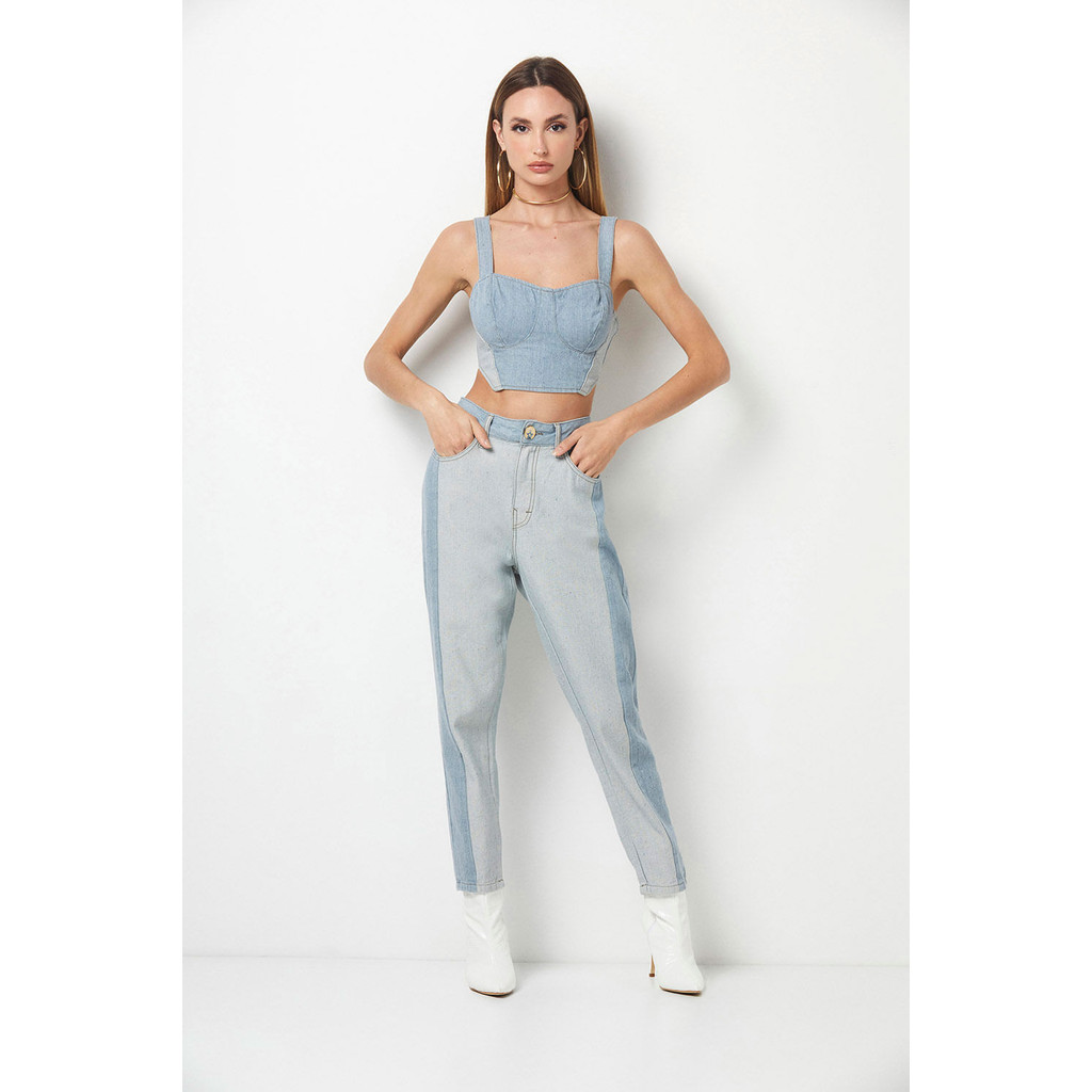 Calça Jeans Feminina Premium Mom Planet Girls Jeans Claro - Women Clothes