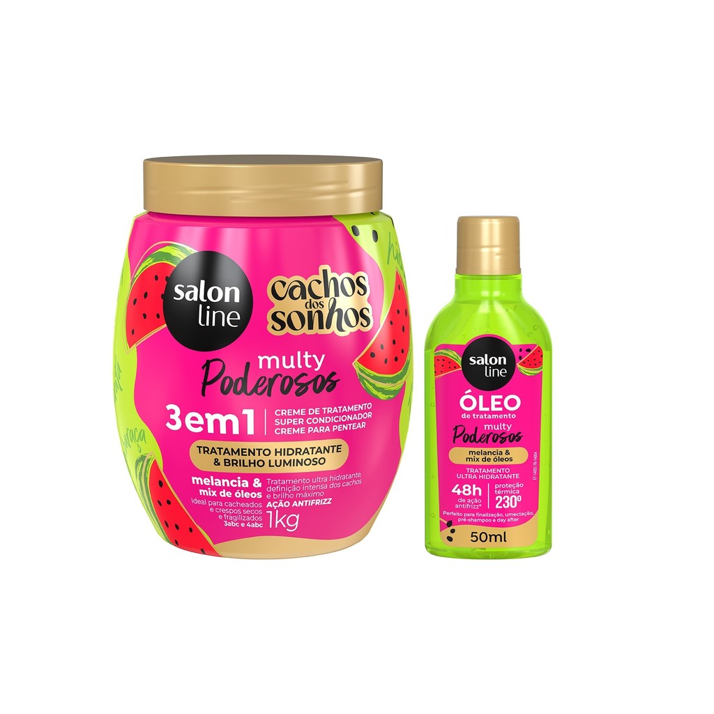 Kit Multy Creme de Tratamento + Óleo Reparador Condicionante Melancia - Beauty