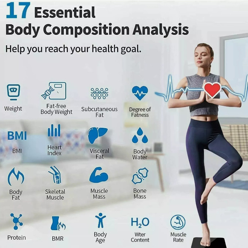 Balança Digital Medidora Corporal Bioimpedância balança digital corporal balança corporal até 180kg TOP — imagem 2 de 2