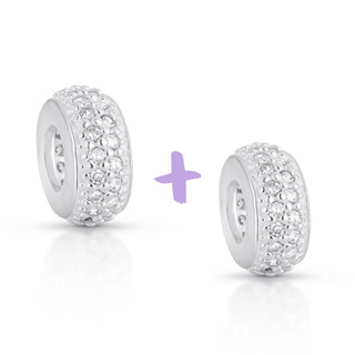 Kit 2 Berloques Separador Prata Legítima 925 Cravejado Zircônia Encaixe Universal em Oferta na Shopee