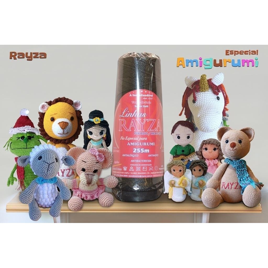 Linha RAYZA Amigurumi - Ideal para Crochê e Amigurumi - Tex 288 - Cor 010 Preto