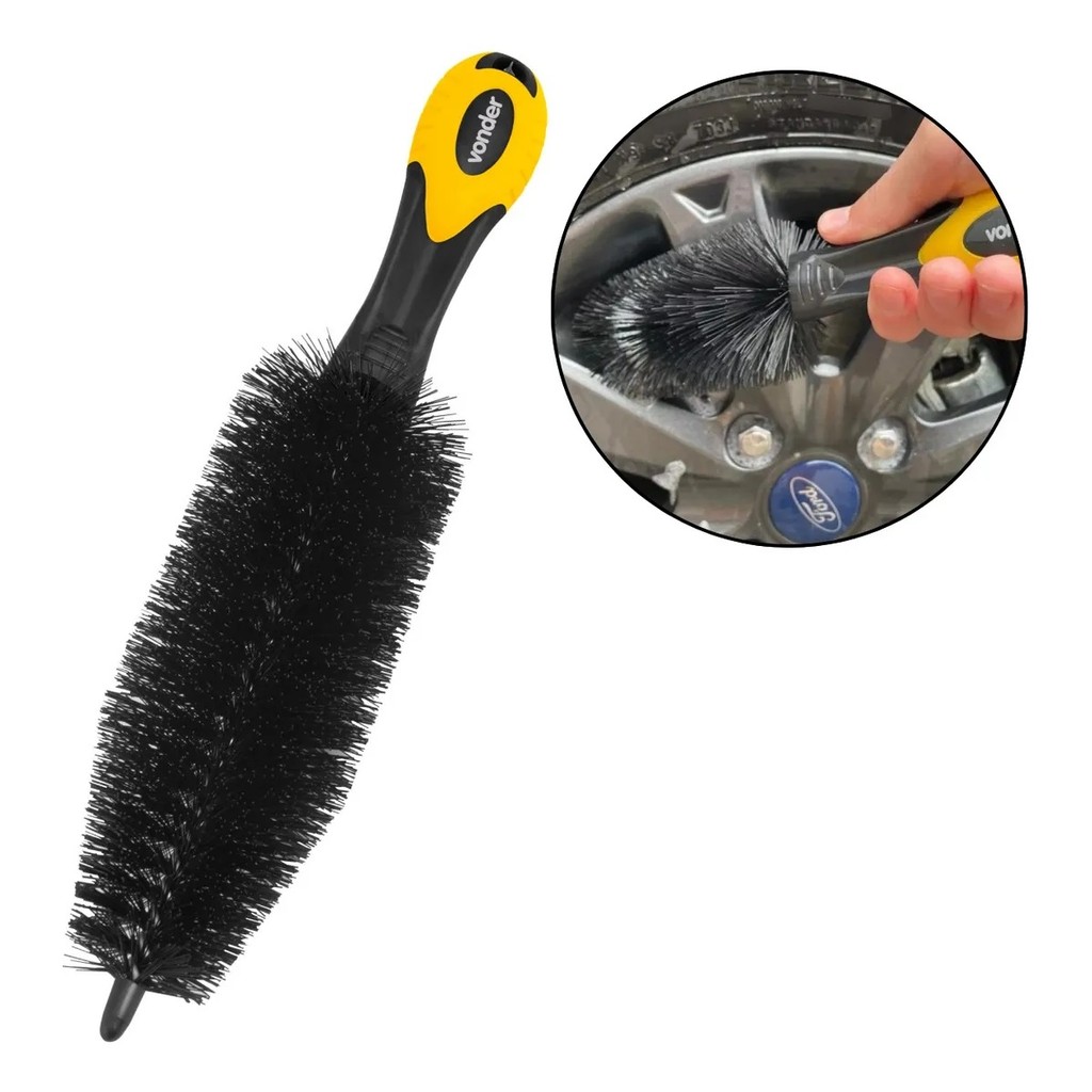 Escova Media Cerdas Em Nylon P/ Limpeza Furo De Roda Vonder