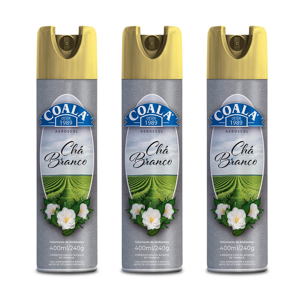Kit Coala 3 Aerossol - Chá Branco - Home & Living