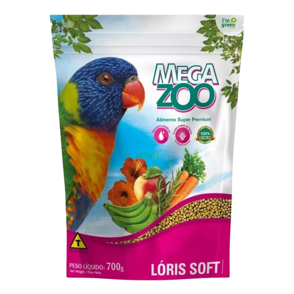 Ração Megazoo Loris Soft 700g Super Premium Alimento Completo Aves Ornamentais Nutrição Balanceada