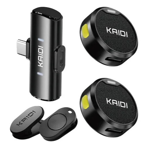 Microfone Sem Fio Lapela Com Imã Tipo C Formato Bolinha  Anti Ruido Preto