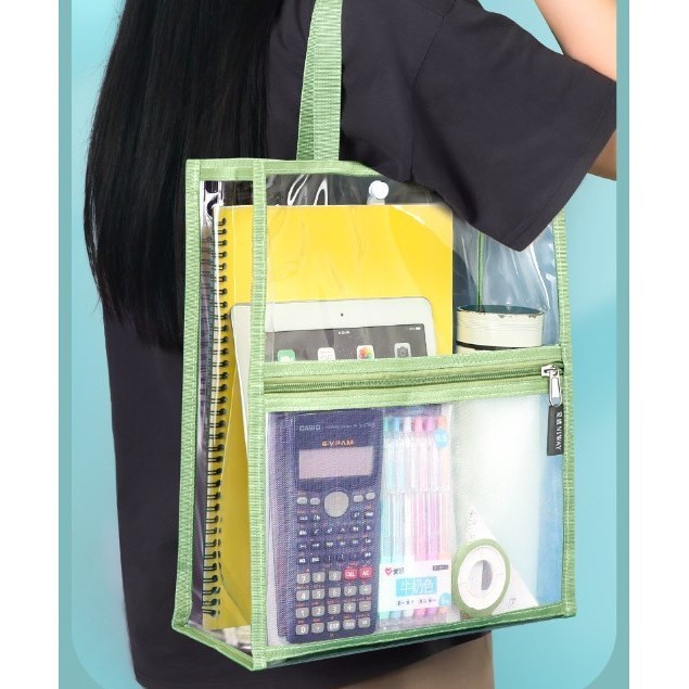 Bolsa transparente, bolsa especial para exames, bolsa de estudante, bolsa para livros, bolsa para guardar arquivos de pa em Oferta na Shopee