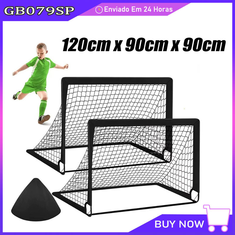 120*90*90cm Rede De Gol Portátil De Futebol Com Bolsa De Transporte Dobrável Para Prática Ao Ar Livre