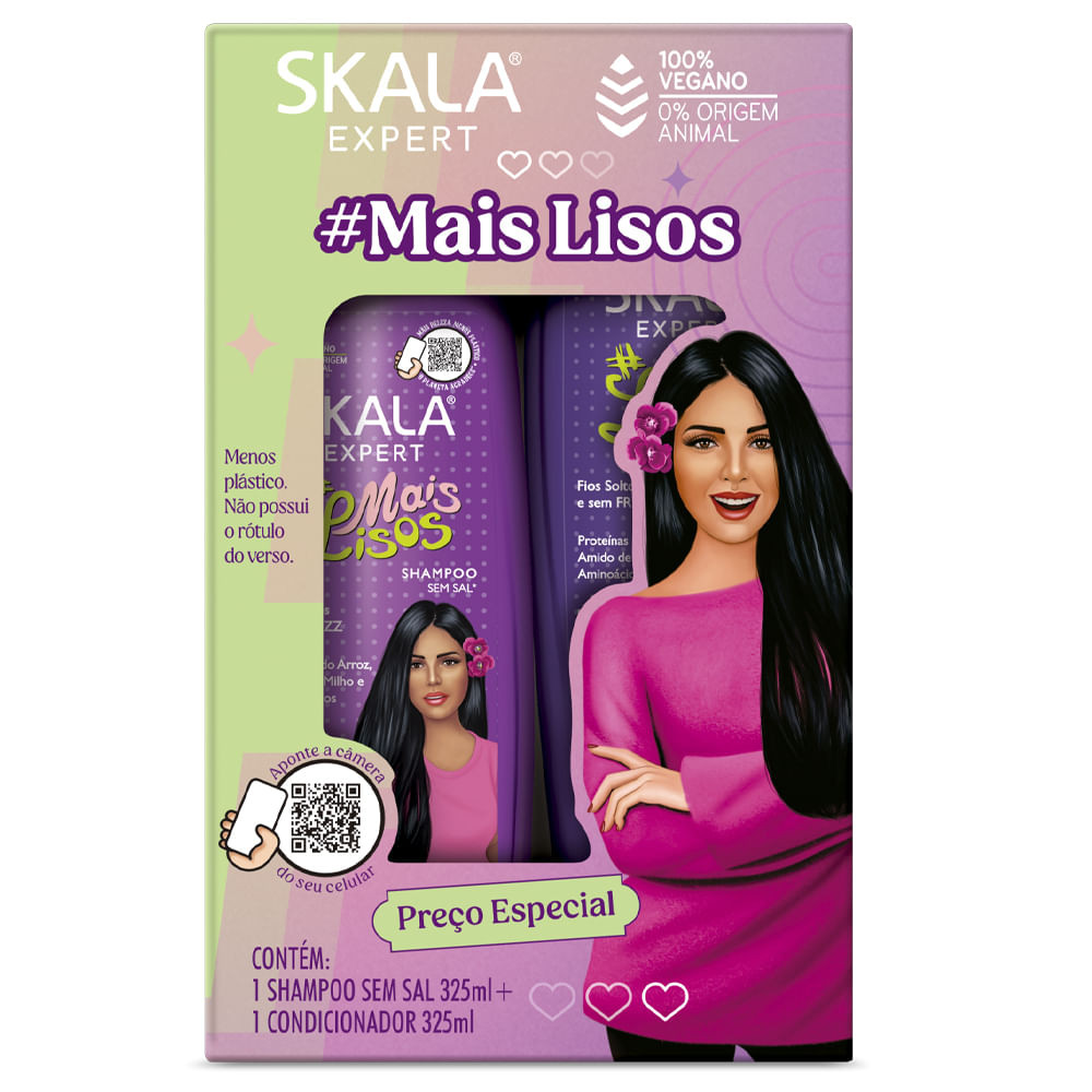 Kit Shampoo + Condicionador Skala Mais Lisos 325ml - Beauty