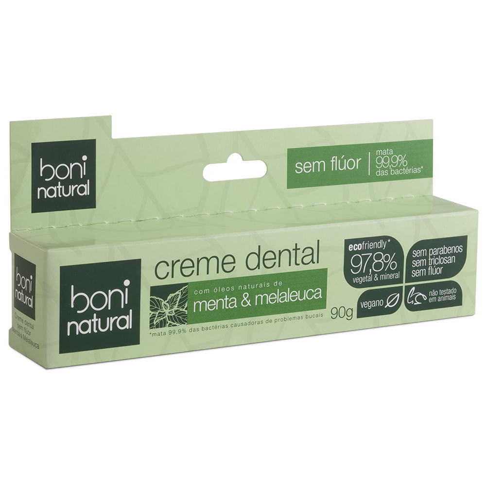 Creme Dental Boni Natural Menta e Melaleuca 90g - Health