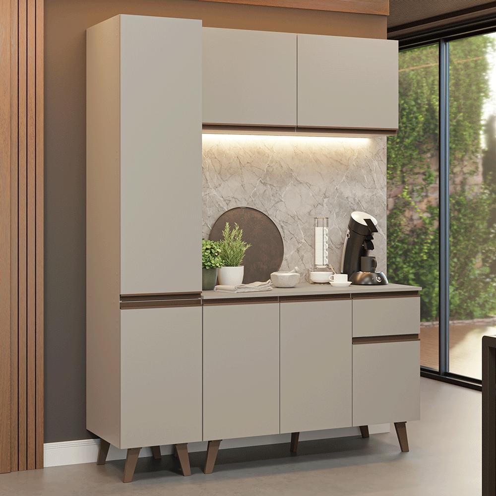 Armário de Cozinha Compacta 160 cm Nice Madesa 01 em Oferta na Shopee