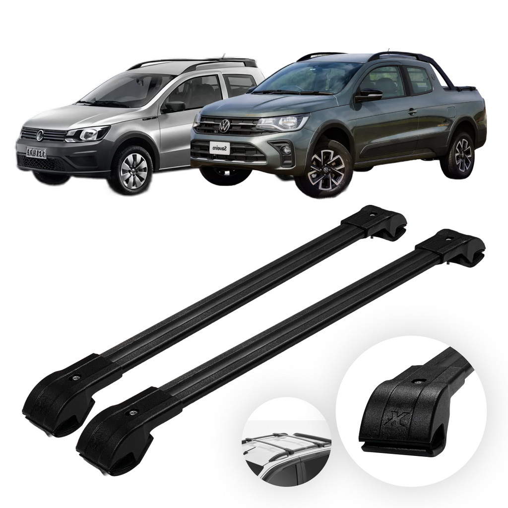 Rack de Teto Travessa Bagageiro Volkswagen Saveiro Cross Cab Est Dupla 2010 A 2025 Par 100% Alumínio