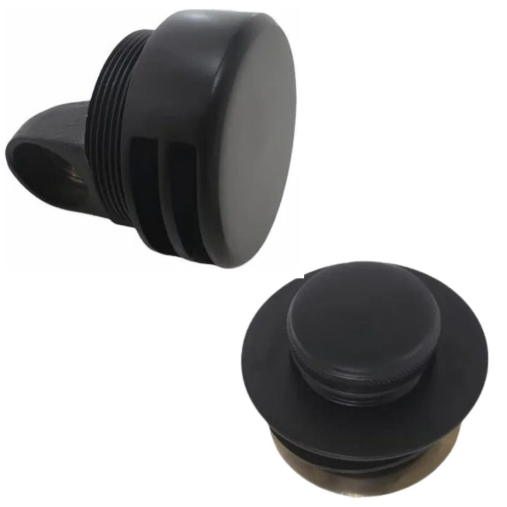 Kit Válvula P/banheira Escoamento Entrada Ladrão Black Matte