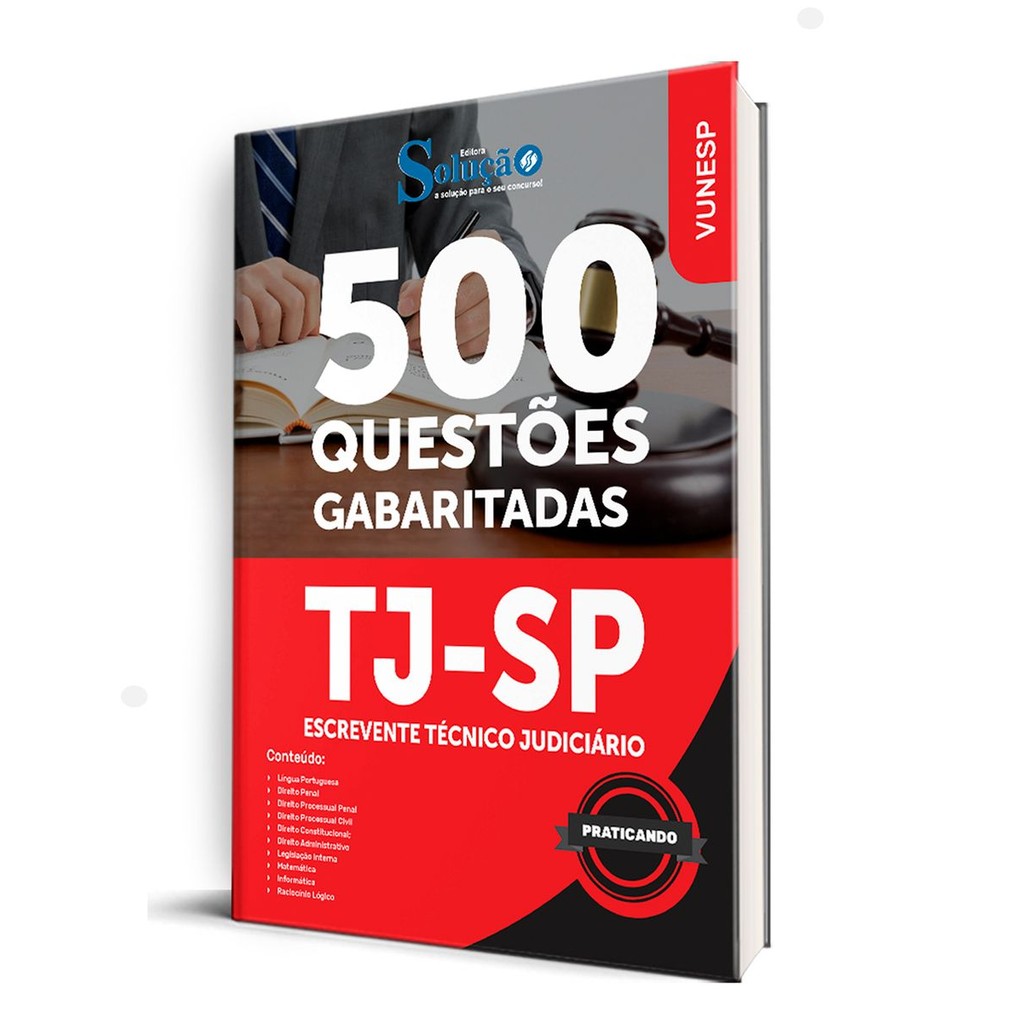 TJ SP Caderno 500 Questoes Gabaritadas - Ed. Solucao em Oferta na Shopee