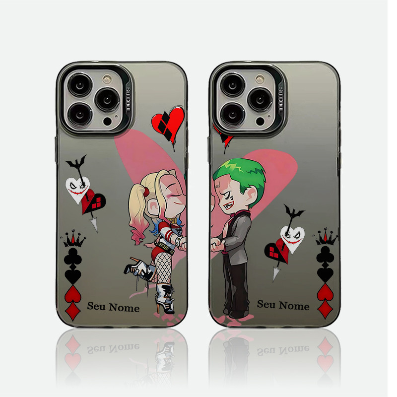 Capa de celular telefone casal Coringa e Arlequina para iPhone 11 12 13 15 14 16 Pro Max Xr Xs Max 7+8 14 16 plus capa