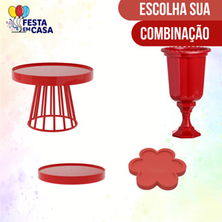 Kit Festa Decoração 4 Peças - 1 Boleira Roma 23cm + 2 Bandejas + 1 Vaso Grego em Oferta na Shopee