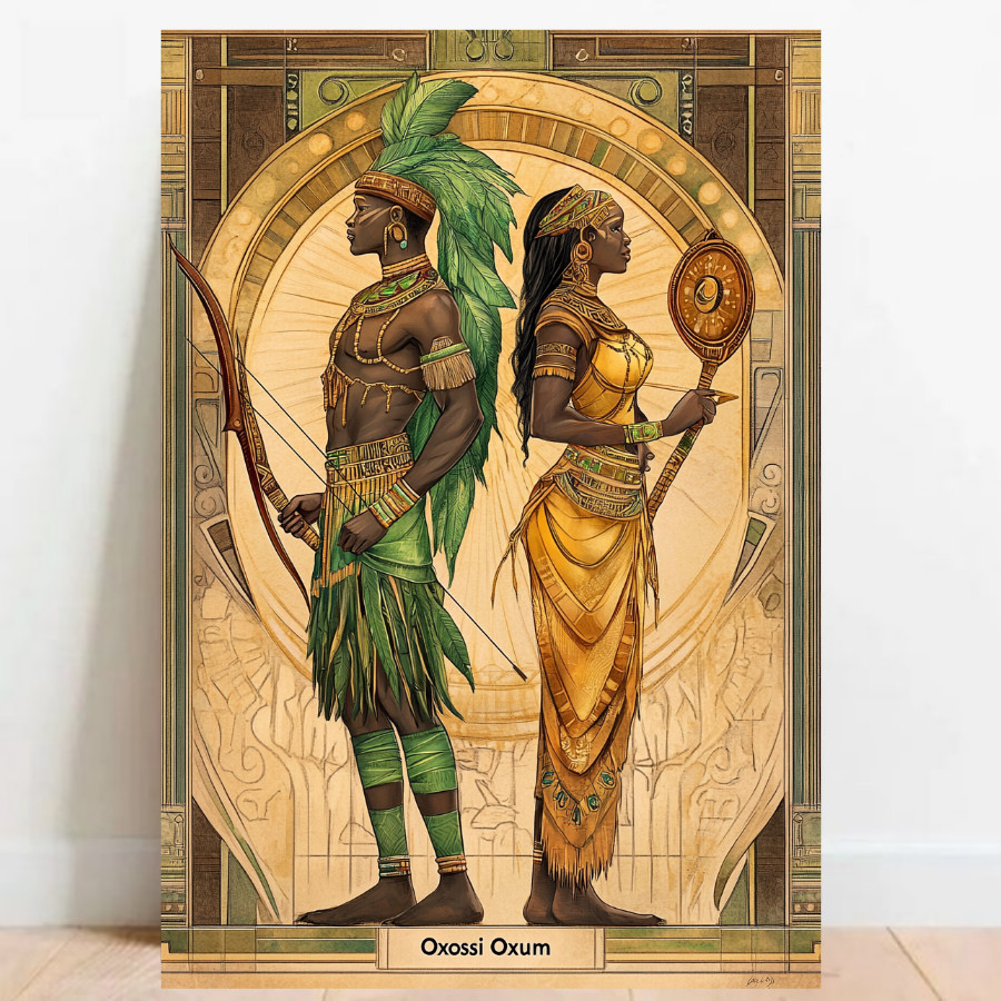 Quadro Placa decorativa Oxossi e Oxum Orixá Umbanda Candomblé Decorativo Oxalá 03 em Oferta na Shopee