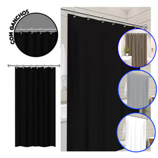 Cortina Box de Banheiro Luxo Lisa Moderna Antimofo Impermeável C/ Ganchos em Oferta na Shopee