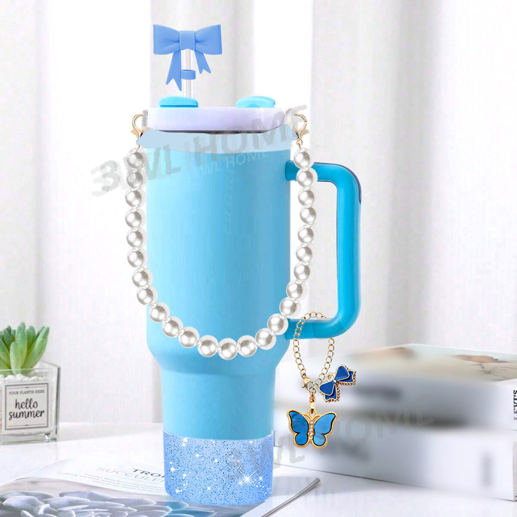 Bota De Silicone Com Proteção Para Copo De 30 Onças/40 Alça , De Pérola , Glitter , Arco De 10 Mm , À Prova De Poeira , — imagem 2 de 2