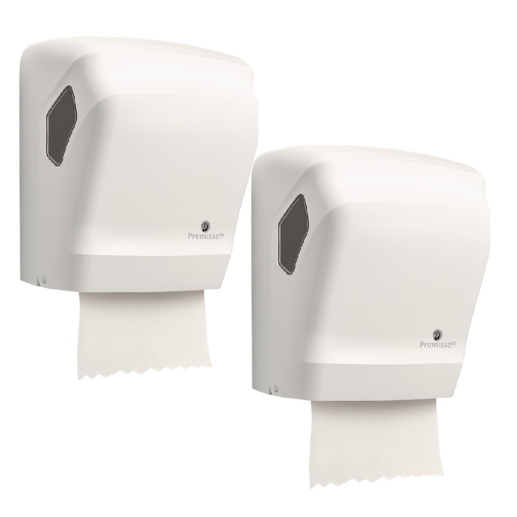 2 Dispenser Porta Papel Toalha Toalheiro Suporte de Parede Papel Rolo Auto Corte Banheiro Lavabo Hotel Academia Escola
