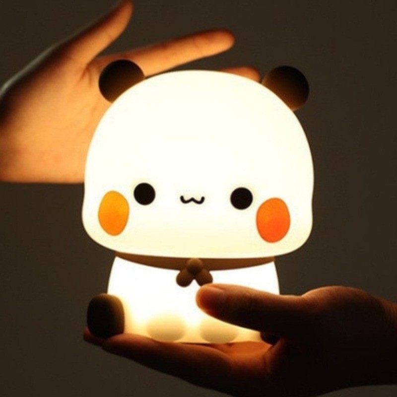 Bonito Bubu E Dudu Luz Noturna Lâmpada Kawaii Yier Led Nightlight Panda De Toque Presente Aniversário