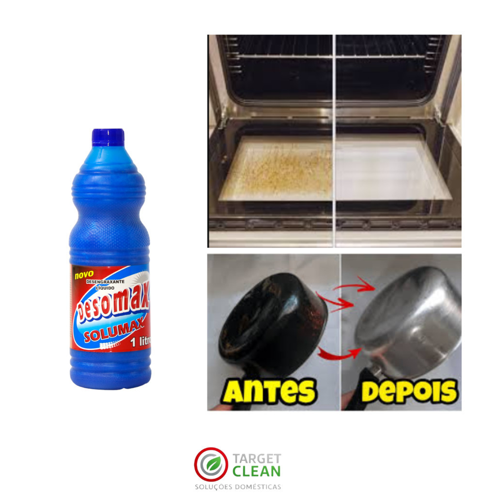 Detergente Desengordurante Limpeza Pesada Limpa Panela Grelha Gordura Queimada Desomax 1Litro