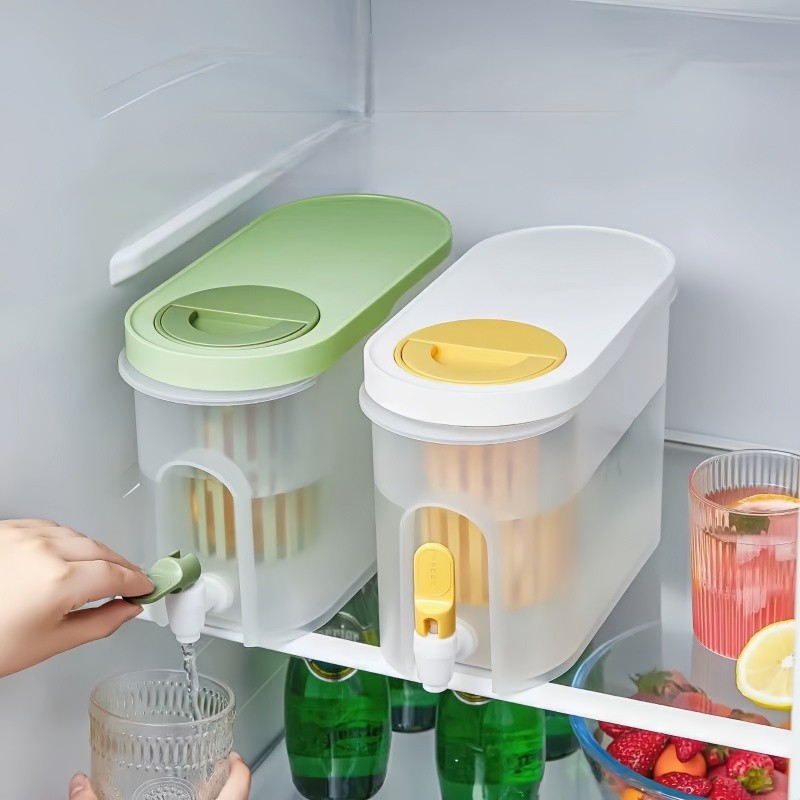 Garrafa de Refrigeração 3L com Torneira, Copos e Dispenser para Água Fria e Limonada em Oferta na Shopee